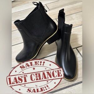 Kate Spade Women’s Size 7 Black Ankle Boots with Bows & Gold Accent